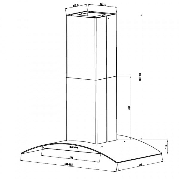 Eico fritthengende ventilator 89,8 cm Torino 2 I 90