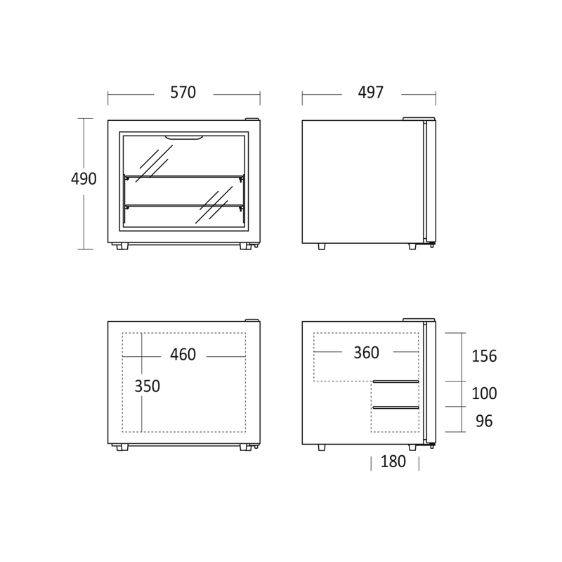 Scandomestic Display fryseskap 50 cm