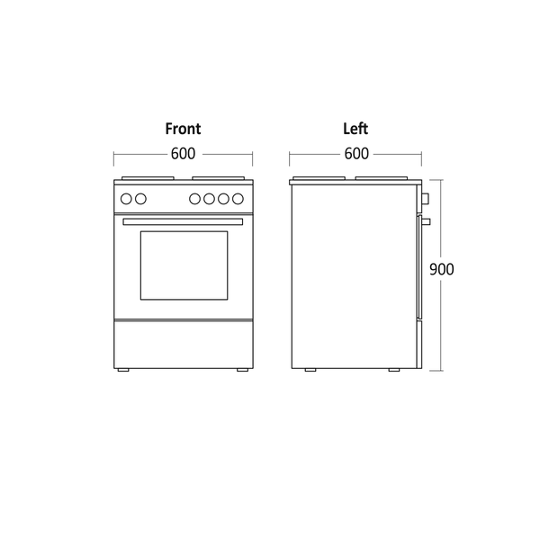 Scandomestic komfyr keramisk 60 cm i hvit SK 403-1