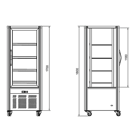Tefcold display kjølemonter 180 cm sølv UPD200