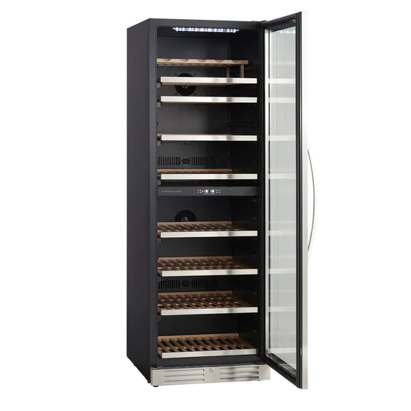 Scandomestic vinskap 2 soner  rustfritt stål 126 flasker SV 124 X