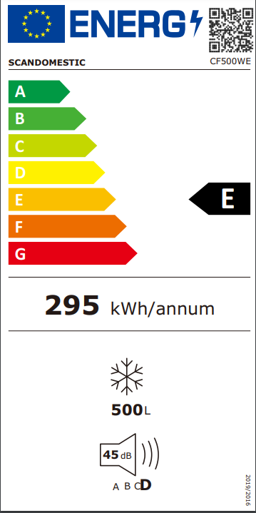 Scandomestic fryseboks 500 liter CF500WE