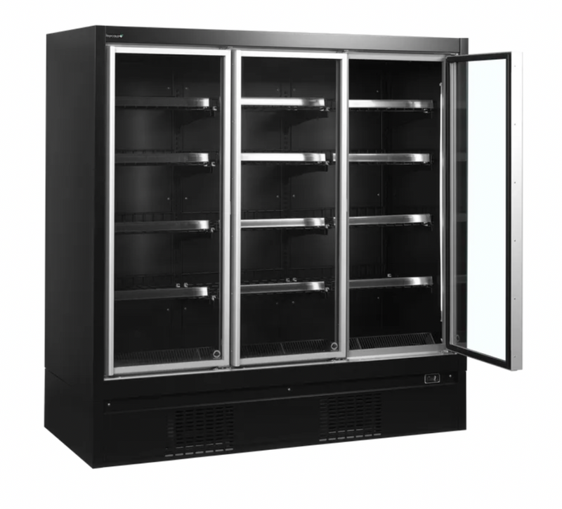 Tefcold displayfryseskap 2 dører sort 204 cm EXTRA1875FD
