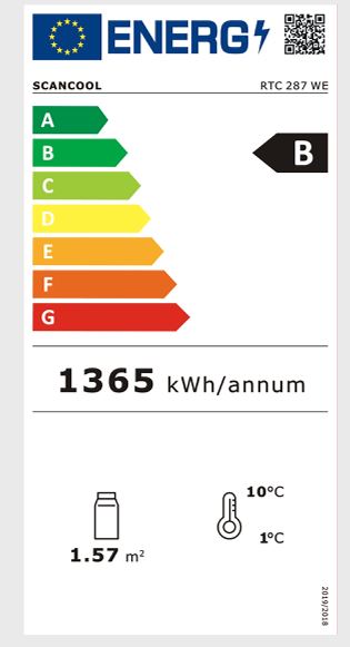 Scandomestic display kjøleskap hvit RTC 287 WE