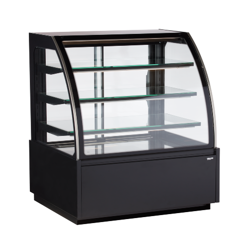 Vibocold kjøledisk Oslo med kurvet glass sort 125 cm OSC 140C HC S