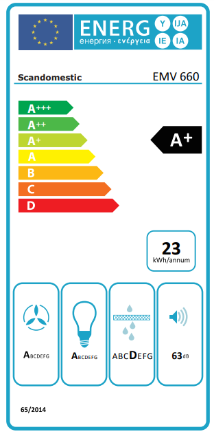 Scandomestic ventilator i svart 60 cm EMV 660