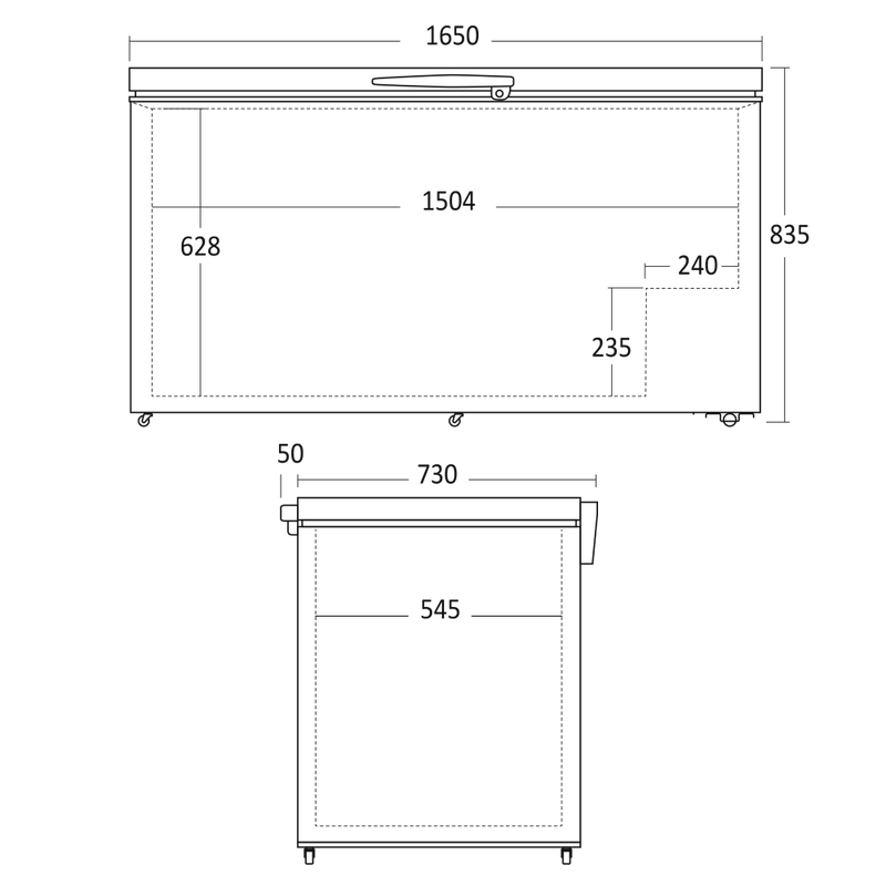 Scandomestic fryseboks 500 liter CF500WE