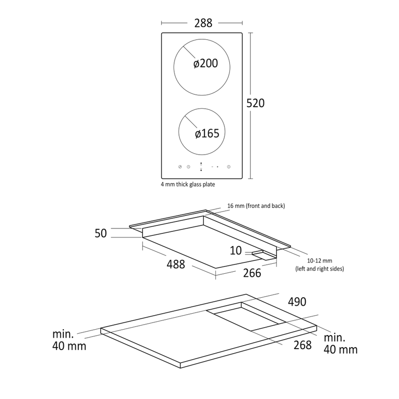 Scandomestic keramisk platetopp 30 cm HOC30P
