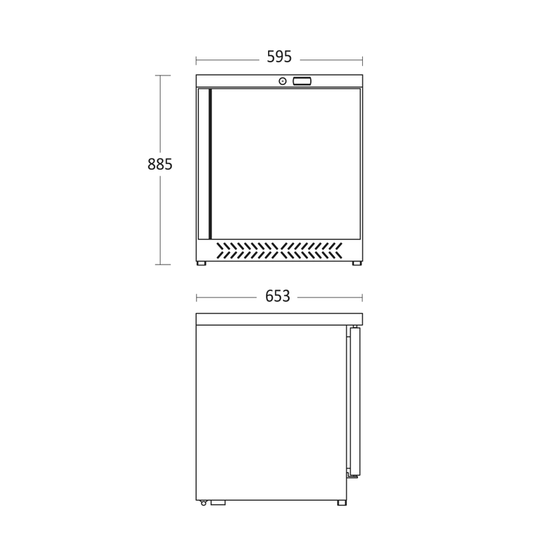 Scandomestic display oppbevaringsfryseskap stål 89 cm GUF200X