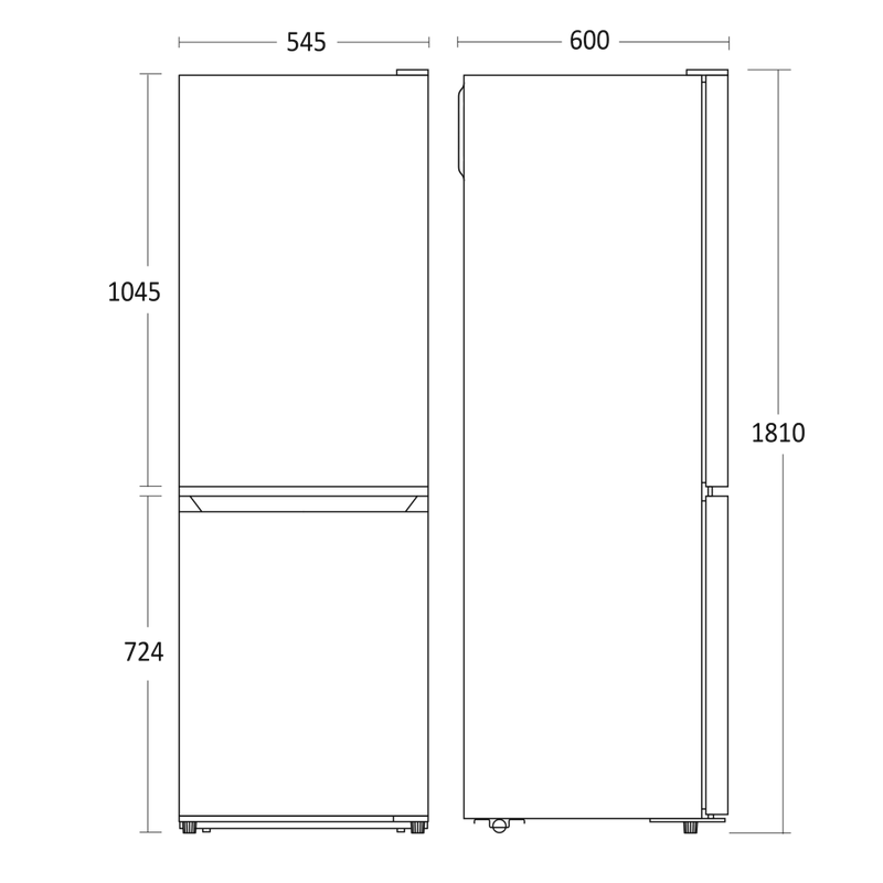 Scandomestic frittstående kombinert kjøl- og fryseskap hvit 181 cm CBF253NFWE