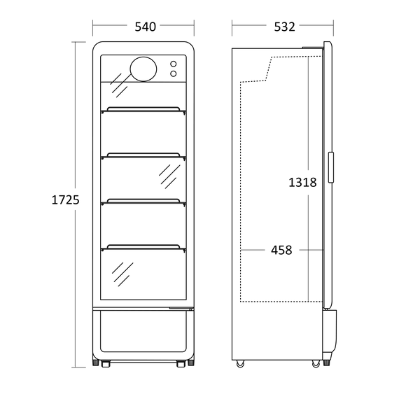 Scandomestic displaykjøleskap DC280BD svart 172cm