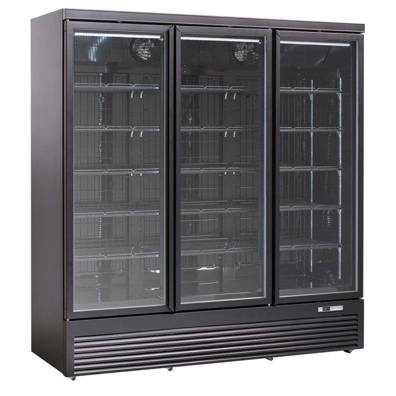 Scandomestic display kjøleskap 3 dører 188 cm bred sort DC1664BB