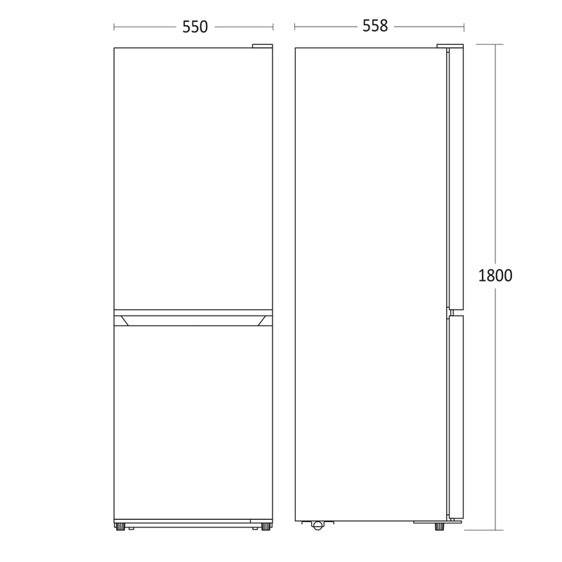 Scandomestic frittstående kombinert kjøl- og fryseskap hvit 180 cm CBF269WE
