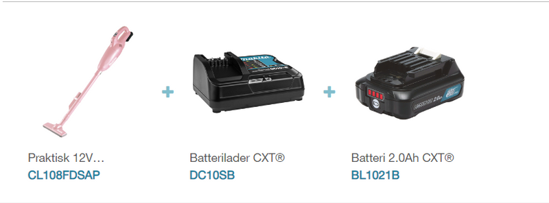 Makita støvsuger CXT® rosa CL108FDSAP 12V