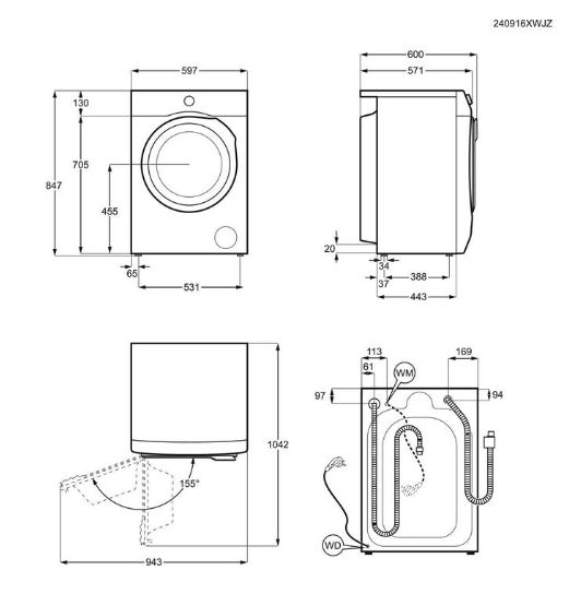 Electrolux SteamCare 700 vaskemaskin/tørketrommel 9/5.0 kg 1400 o/min