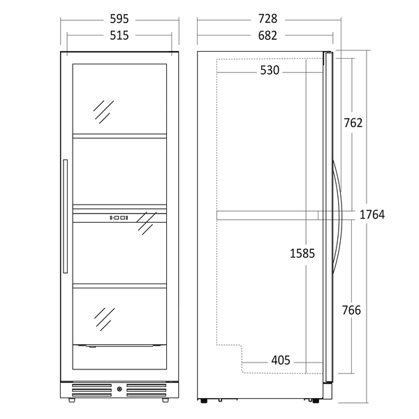 Scandomestic vinskap 2 soner sort med plass til 138 flasker SV 1382 B