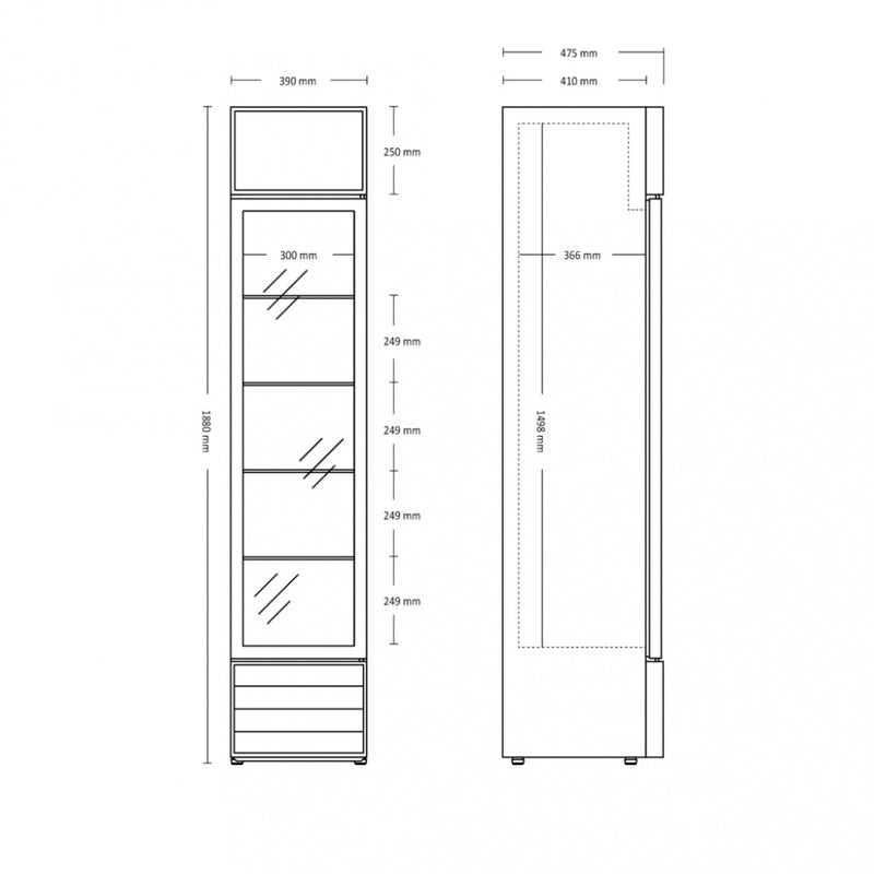 Scandomestic display kjøleskap sort SD 217 BE