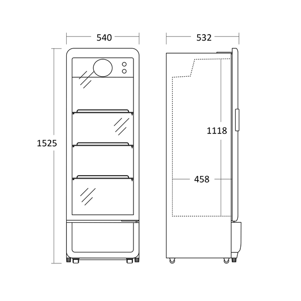 Scandometic displaykjøleskap DC240BD svart 152cm
