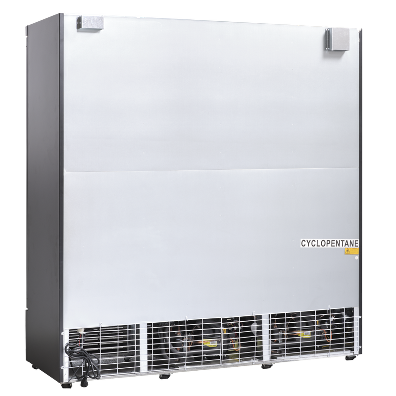 Scandomestic displayfryseskap sort 3 dører 1563 liter