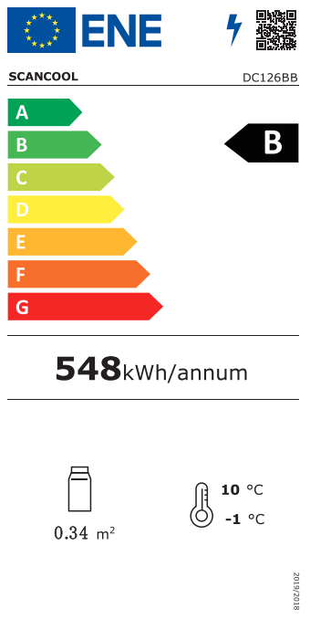 Scandomestic display kjøleskap sort 84,5 cm DC126BB