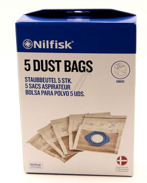 Nilfisk støvposer 5 stk til GM80 støvsuger
