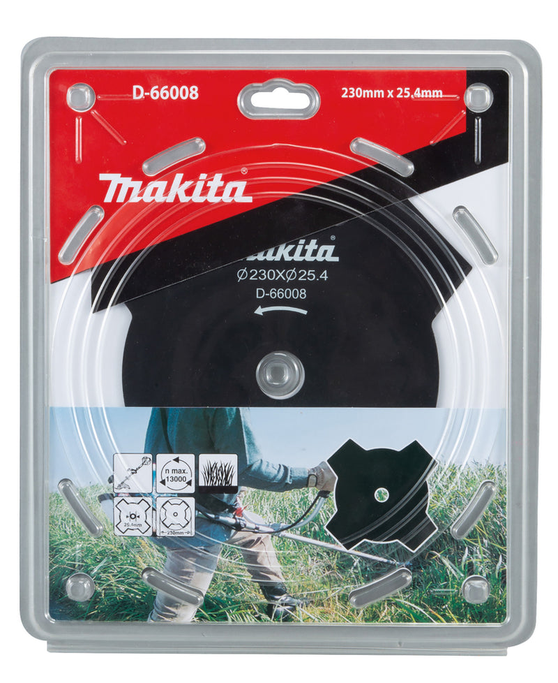 Makita Lett kratt-og gressblad 4-tenner 230 X 25,4mm D-66008