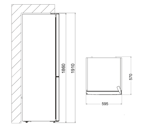 Vestfrost kombiskap rustfritt stål 186 cm 29108