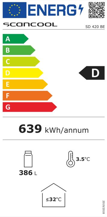 Scandomestic display kjøleskap sort SD 420 BE