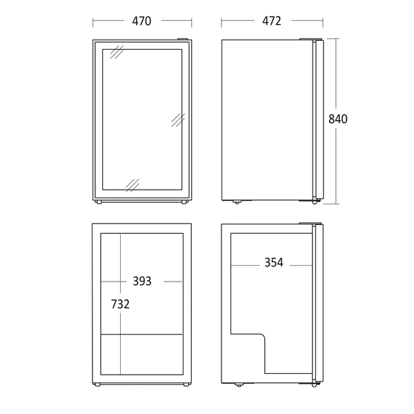 Scandomestic displaykjøleskap sort DC98BB