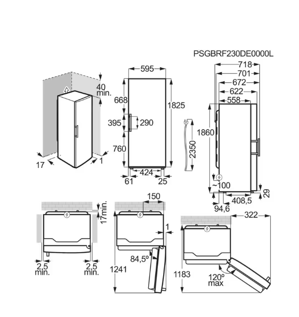 Electrolux 600 kjøleskap vifte stål 186 cm ERS3DE39X