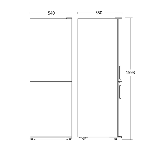 Scandomestic kombiskap i hvit 159 cm SKF 297 W