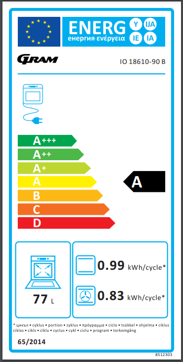 Gram stekeovn sort BakingPro System IO 18610-90 B