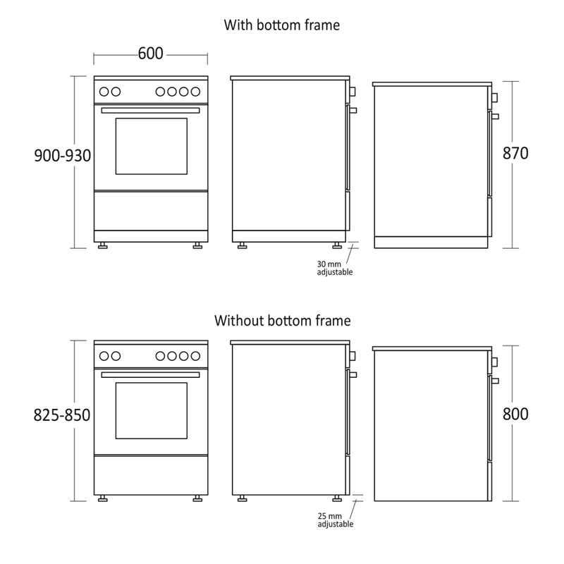Scandomestic komfyr hvit 60L FCI900W