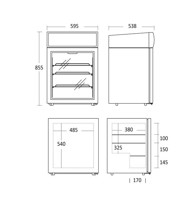 Scandomestic display fryseskap hvit SD 92 E