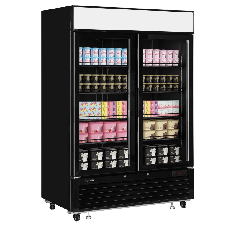 Tefcold displayfryseskap 2 dører sort 218cm LGF5000B