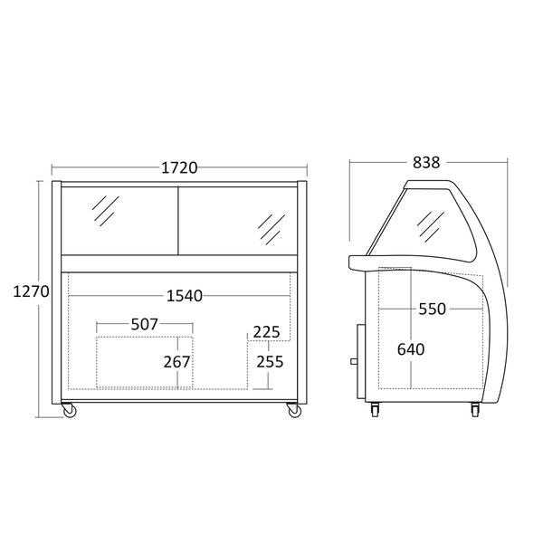 Scandomestic iskremdisk med skyvedør og 12 iskrembeholdere SIC12WB