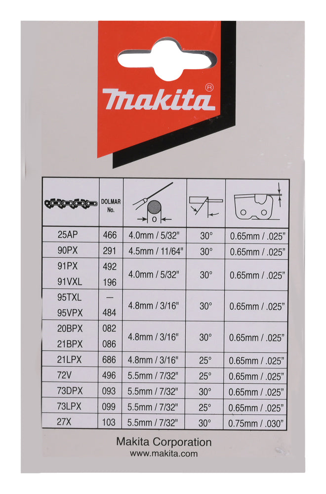Makita Sagkjede: 56 ledd, 3/8, 1,1 mm, 16"/400 mm 191H03-4