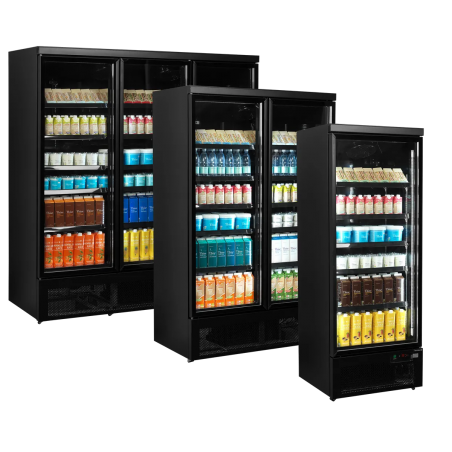 Tefcold display kjøleskap 2 dører sort 200 cm Atom Maxi C2DBB