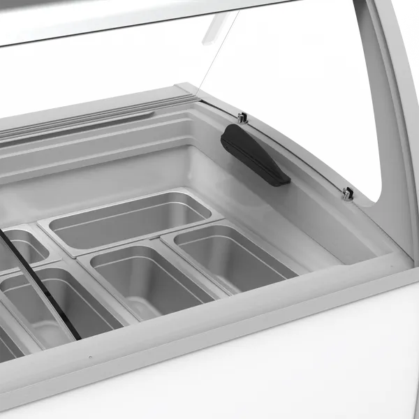 Scandomestic iskremdisk med skyvedør og 12 iskrembeholdere SIC12WB