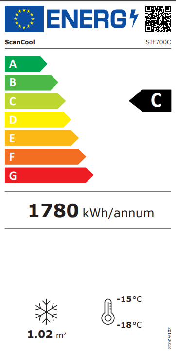 Scandomestic display fryseboks mørk grå 670 L SIF700C