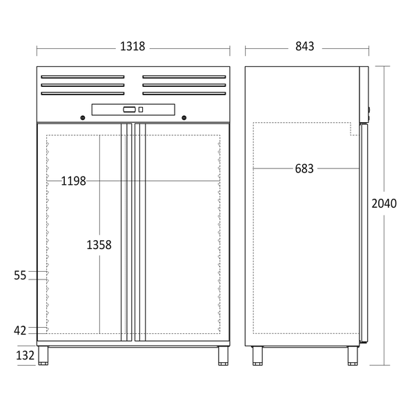 Scandomestic kjøleskap i stål 204 cm GUR1400X