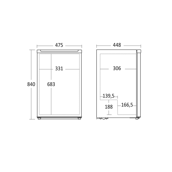 Scandomestic fryseskap 84 cm i hvit SFS 61 W
