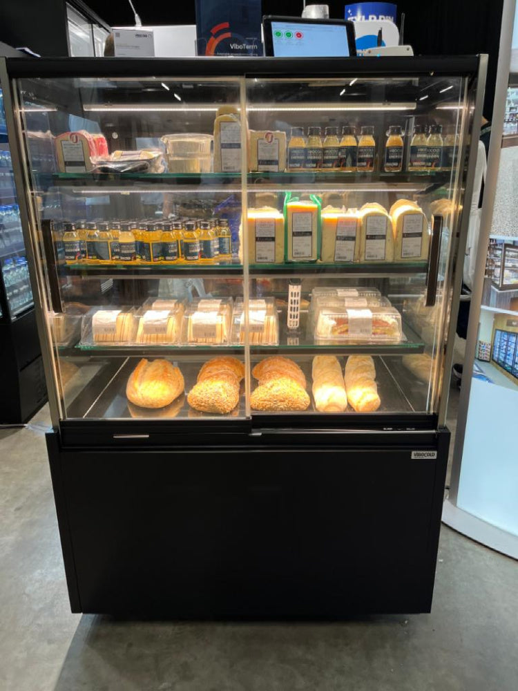 Vibocold kjøledisk Oslo med LED og defrost sort 137 cm OSC 100S SS FSD