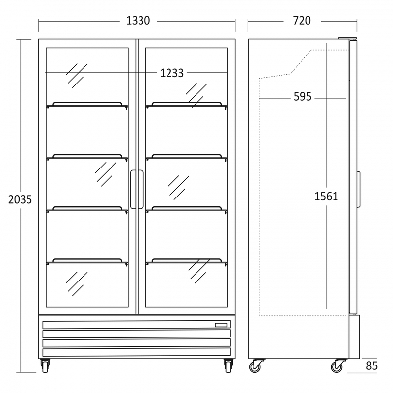 Scandomestic display kjøleskap svart SD 1326 BE
