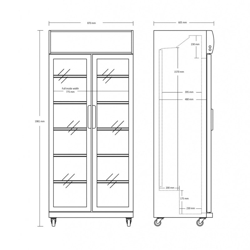 Scandomestic display kjøleskap hvit SD 881 HE