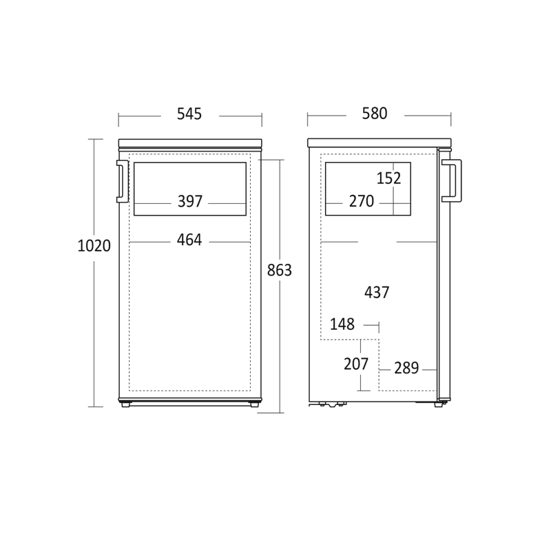 Scandomestic kombiskap hvit 150L SKB182WE