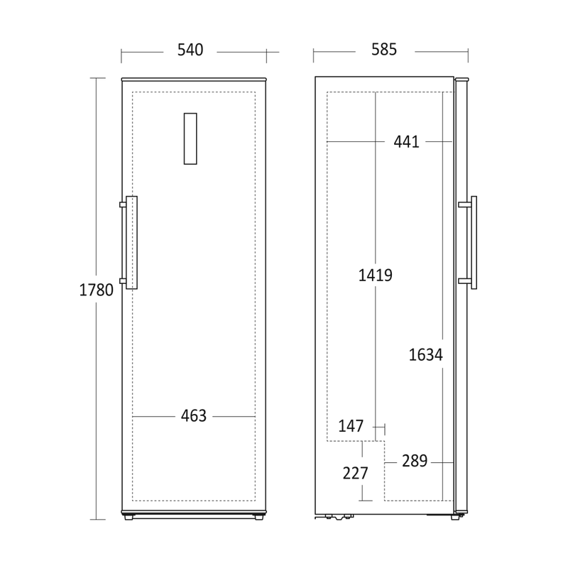 Scandomestic kjøleskap hvit 290 L SKS346WE