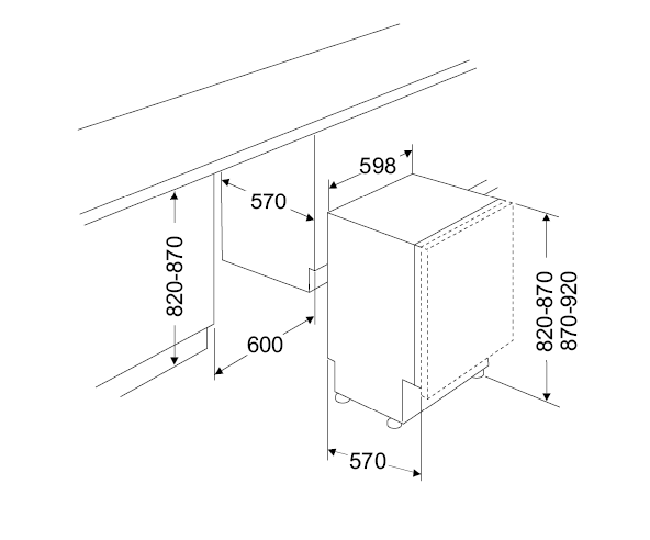 Vestfrost helintegrert oppvaskemaskin 32047 VIDW 2060
