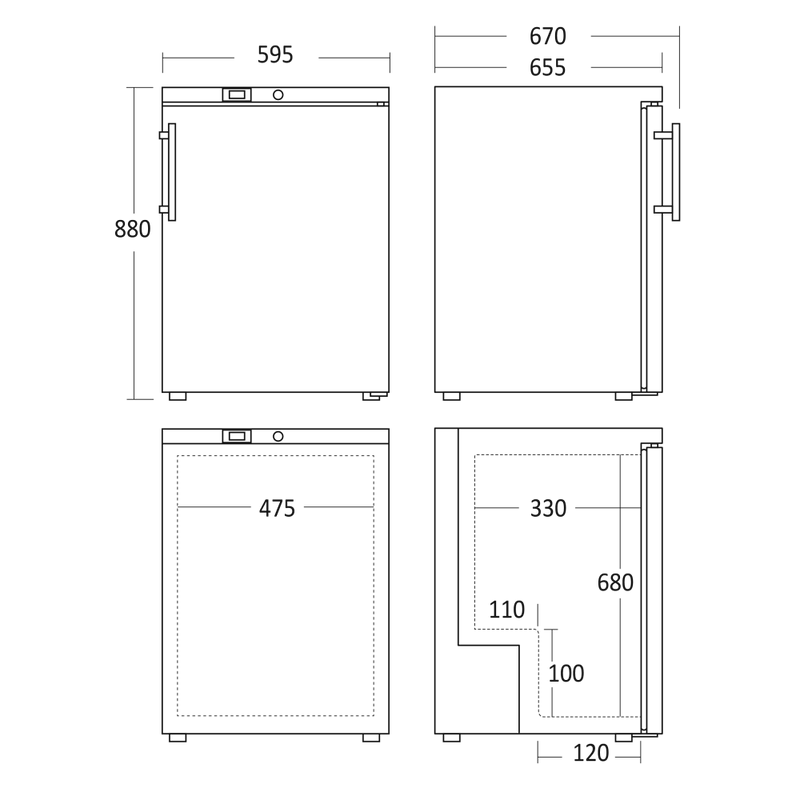 Scandomestic oppbevaringskjøleskap hvit 88 cm GUR190W