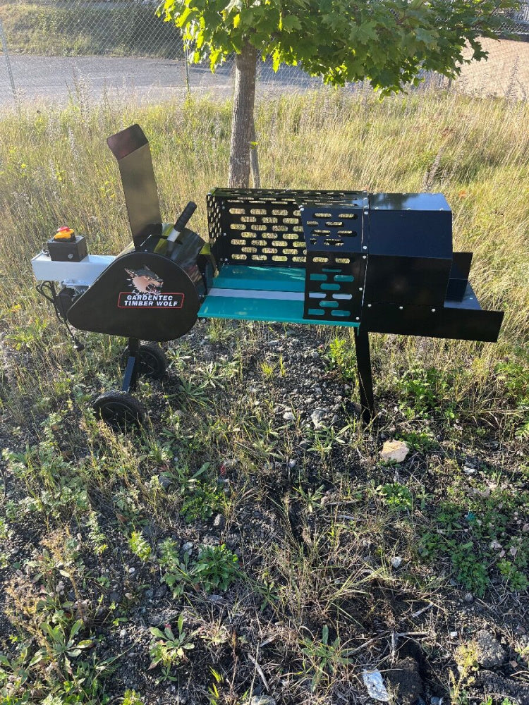 Gardentec Timber elektrisk turbovedkløyver 8 tonn Inkl stativ og store hjul